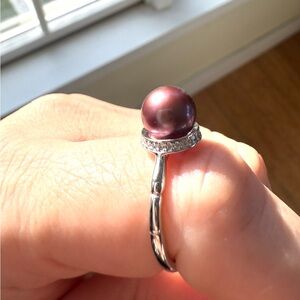Freshwater Edison Purple Pearl Ring